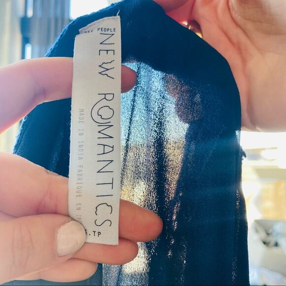 NEW FREE PEOPLE FP Blue Bells & Ruffles Tank Top Sheer Jumpsuit Flares Shorts XS - Picture 9 of 15